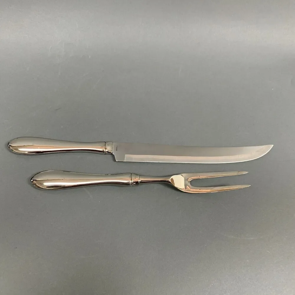 Towle‎ Silversmiths Stainless Steel Silver Plate Serving Fork Knife with Box
